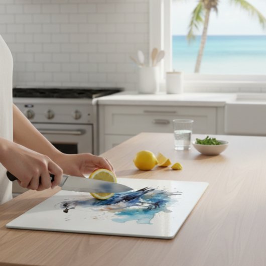 Ocean Breeze: Waterverf Zeemeeuw Snijplank