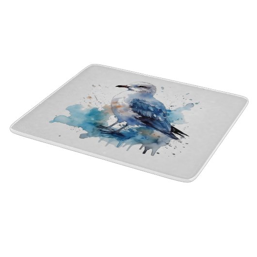 Ocean Breeze: Waterverf Zeemeeuw Snijplank (Hoek)