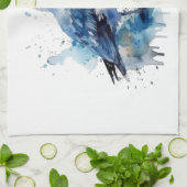 Ocean Breeze: Waterverf Zeemeeuw Theedoek (Gevouwen)