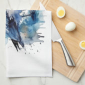 Ocean Breeze: Waterverf Zeemeeuw Theedoek (Quarter Fold)