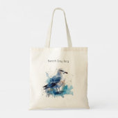 Ocean Breeze: Waterverf Zeemeeuw Tote Bag (Achterkant)