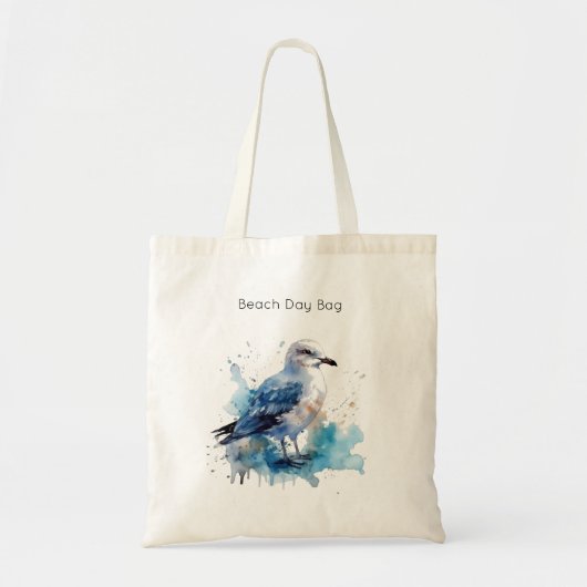 Ocean Breeze: Waterverf Zeemeeuw Tote Bag (Voorkant)