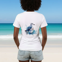 Ocean Breeze: Waterverf Zeemeeuw Tri-Blend Shirt
