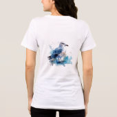 Ocean Breeze: Waterverf Zeemeeuw Tri-Blend Shirt (Achterkant)