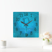 Ocean Breeze Yoga Yin Yang Vierkante Klok (Huis)