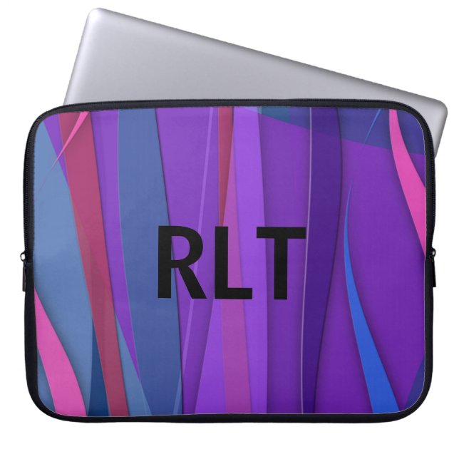 Ocean Breezes Monogrammed Laptop Sleeve (Voorkant)