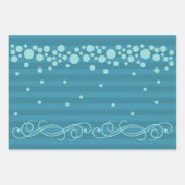 Ocean Bubble Escape Blue Stripe Cadeauverpakking Inpakpapier Vel (Voorkant 3)