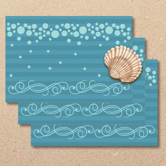 Ocean Bubble Escape Blue Stripe Cadeauverpakking Inpakpapier Vel
