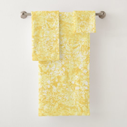 Ocean Bubbles & Current Yellow Towel Set Bad Handdoek (Insitu)
