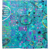Ocean Bubbles: Maximalist Art Douchegordijn (Voorkant)