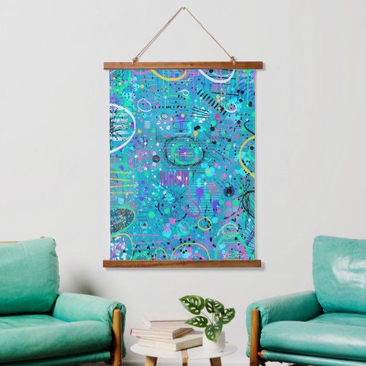 Ocean Bubbles: Maximalist Art Hangend Wandkleed (Woonkamer)