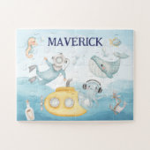 Ocean cadeau voor jongens, gepersonaliseerd onder  legpuzzel (Horizontaal)