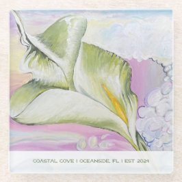Ocean Calla Lily Vacation Home Glazen Onderzetter