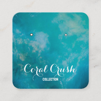 Ocean Calligraphy Oorbel Display Kaart Business Vierkante Visitekaartje