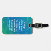 Ocean Calm & New Beginnings – Blauwgroen Zeemeermi Bagagelabel (Voorkant horizontaal)