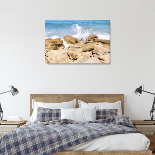 Ocean Canvas wall decor Rocky beach (Insitu (Slaapkamer))