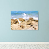 Ocean Canvas wall decor Rocky beach (Insitu (Houten vloer))