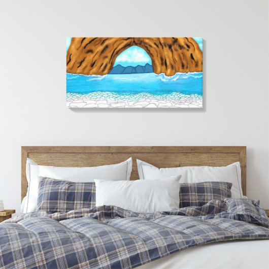 Ocean, Canyon en Mountains Digital Art Canvas Afdruk (Insitu (Slaapkamer))