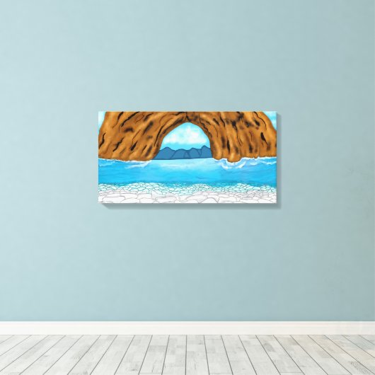 Ocean, Canyon en Mountains Digital Art Canvas Afdruk (Insitu (Houten vloer))