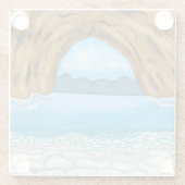 Ocean, Canyon en Mountains Digital Art Glazen Onderzetter (Achterkant)