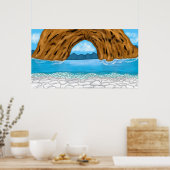 Ocean, Canyon en Mountains Digital Art Poster (Keuken)