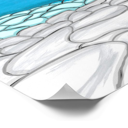 Ocean, Canyon en Mountains Digital Art Poster (Hoek)