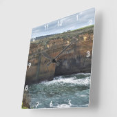Ocean Carved Wonders Vierkante Klok (Hoek)