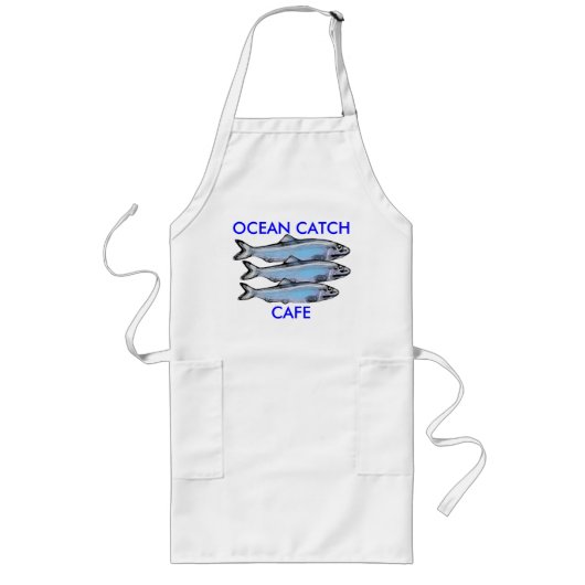 OCEAN CATCH CAFE - Vers Lang Schort (Voorkant)