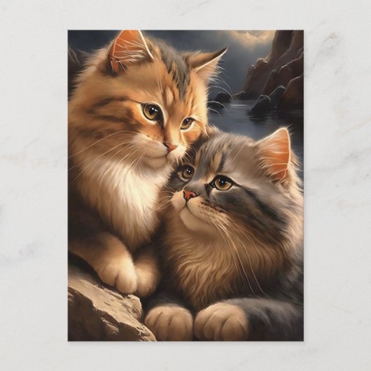 Ocean Cats Valentijn/Jubileum Greeting Briefkaart (Voorkant)