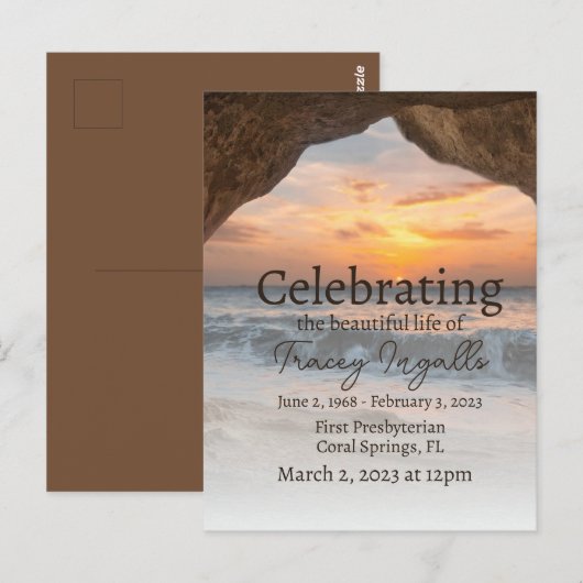 Ocean Cave Beach Celebration of Life Briefkaart (Voorkant / Achterkant)