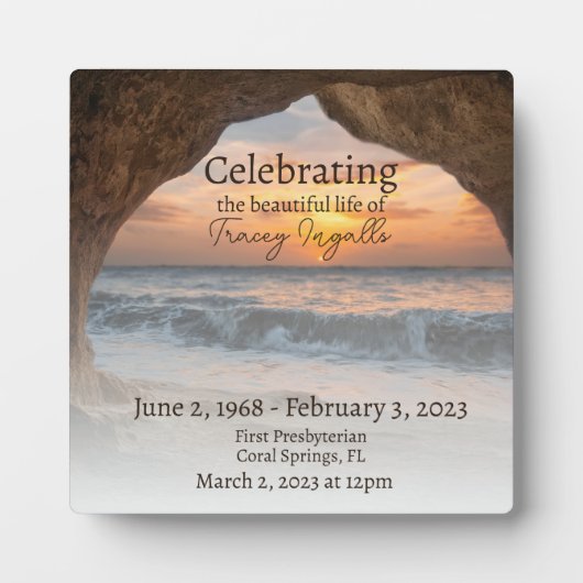 Ocean Cave Beach Celebration of Life Fotoplaat (Voorkant)