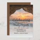Ocean Cave Beach Celebration of Life Invitation Kaart (Voorkant / Achterkant)