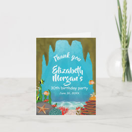 Ocean Cave Under the Sea Corals Birthday Bedankkaart