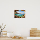 Ocean Cave View Mediterranean Poster - Turquoise (Keuken)