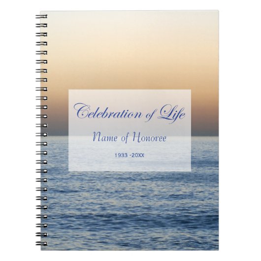 Ocean Celebration of Life Memorial Guest Book Notitieboek (Voorkant)