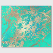 Ocean Champaigne Goud Marmer Glanzende Metallic St Cadeaupapier (Vlak)