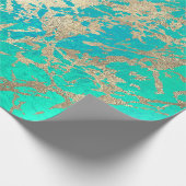 Ocean Champaigne Goud Marmer Glanzende Metallic St Cadeaupapier (Hoek)