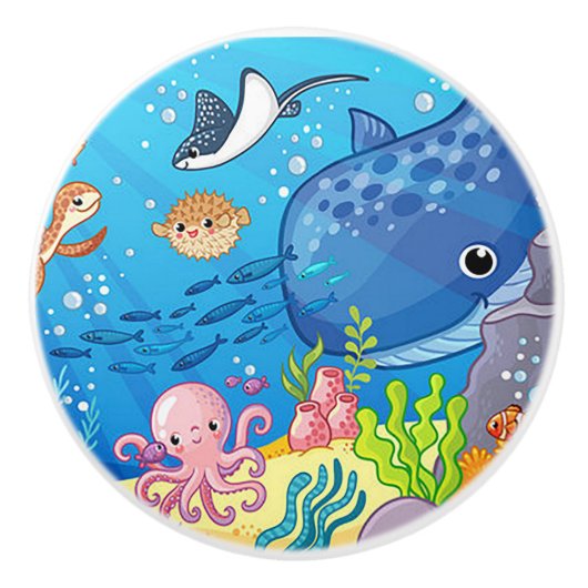 Ocean Character Keramische Deurknop Knop (Voorkant)