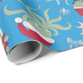 Ocean Christmas Zwarte Zeemeermin Zeepaardkwal Cadeaupapier (Rol Hoek)