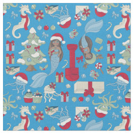 Ocean Christmas Zwarte Zeemeermin Zeepaardkwal Stof