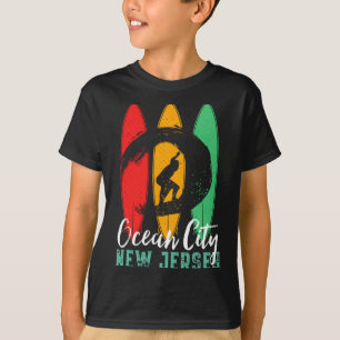 Ocean City Beach New Jersey Vintage Retro Surfen T-shirt