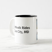 Ocean City Boardwalk Rides Tweekleurige Koffiemok (Voorkant links)