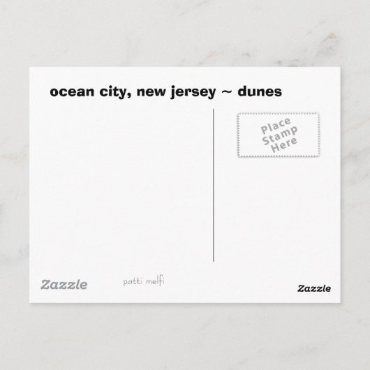 Ocean City Dunes Briefkaart (Achterkant)