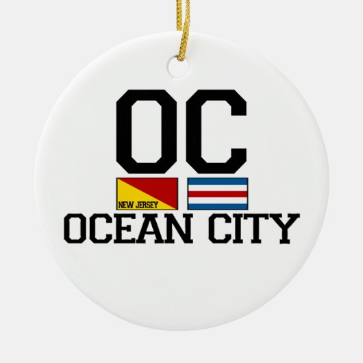 Ocean City. Keramisch Ornament (Voorkant)