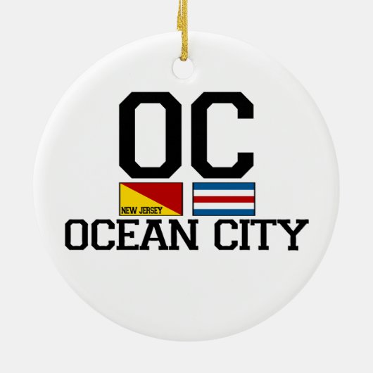 Ocean City. Keramisch Ornament (Achterkant)