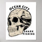 Ocean City Maryland Beach Shark Fishing Salt  Poster (Voorkant)