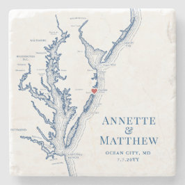Ocean City Maryland Bestemming Huwelijksgunst Stenen Onderzetter