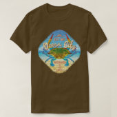 Ocean City Maryland Blue Crab op strand T-shirt (Design voorkant)