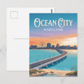Ocean City Maryland Briefkaart (Voorkant / Achterkant)