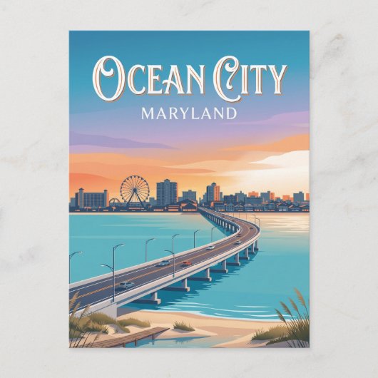 Ocean City Maryland Briefkaart (Voorkant)